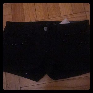 AE black studded jean shorts SZ 4 nwt